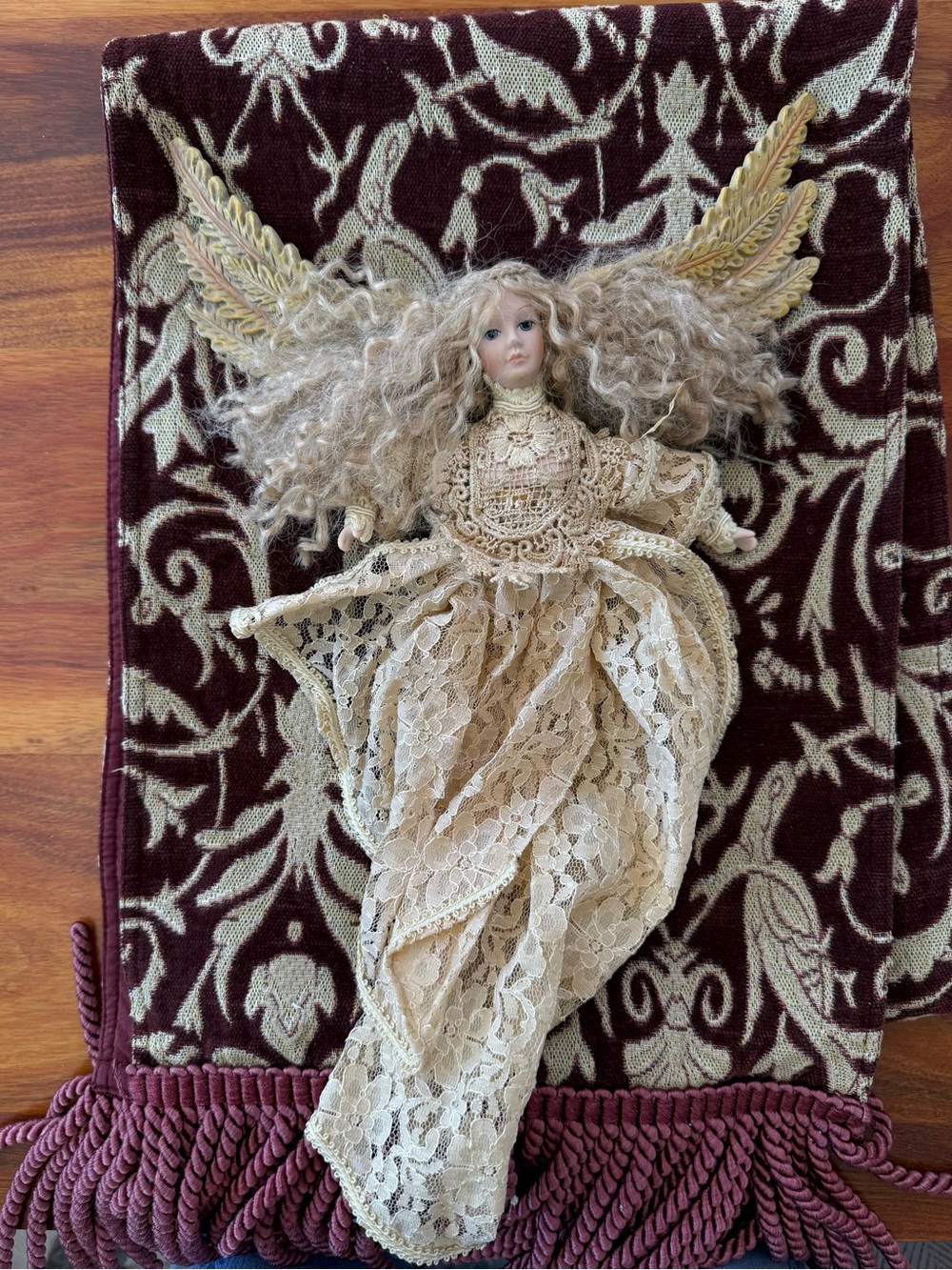 Louis Nichole Inc Vintage Holiday Lace Angel Tree Topper Highly Collectible.